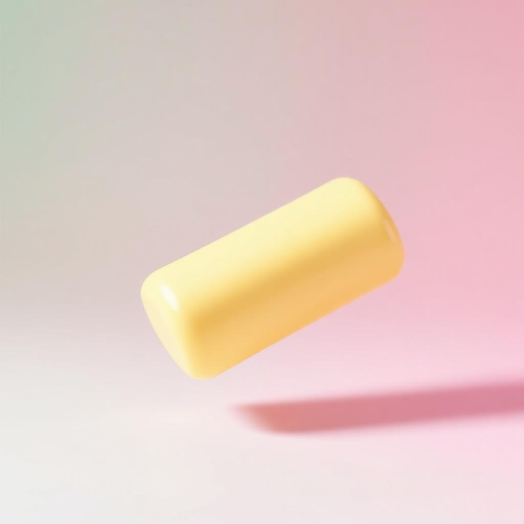 Pale yellow butter stick squishy stress toy
