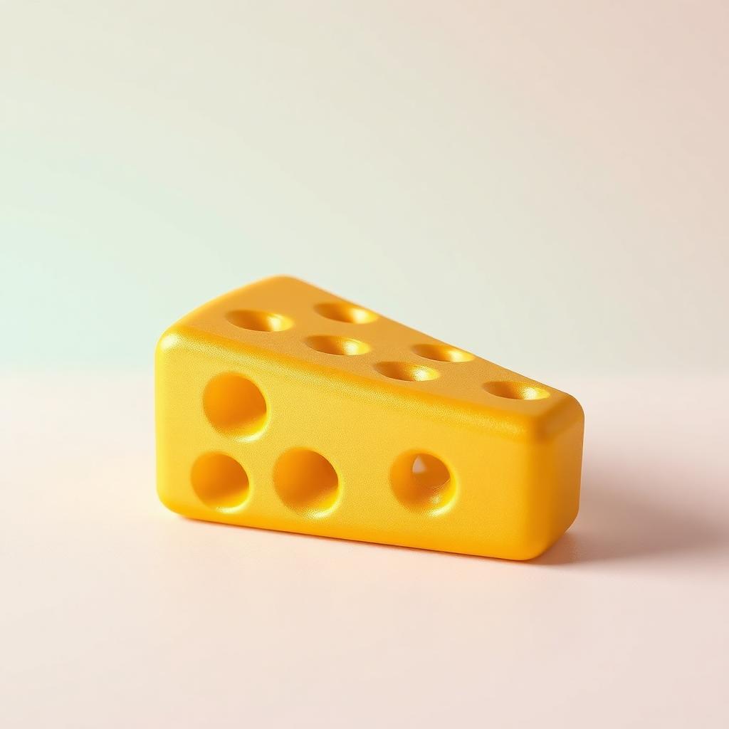 Yellow cheese wedge squishy stress toy